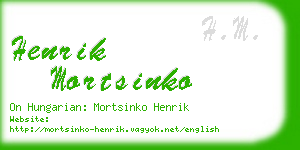 henrik mortsinko business card